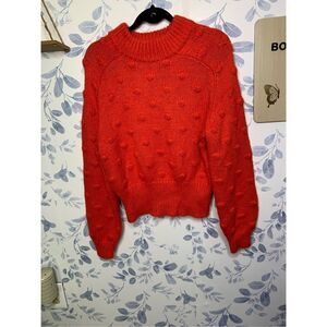 Universal Thread Polka Dot Orange Knit Sweater Size S